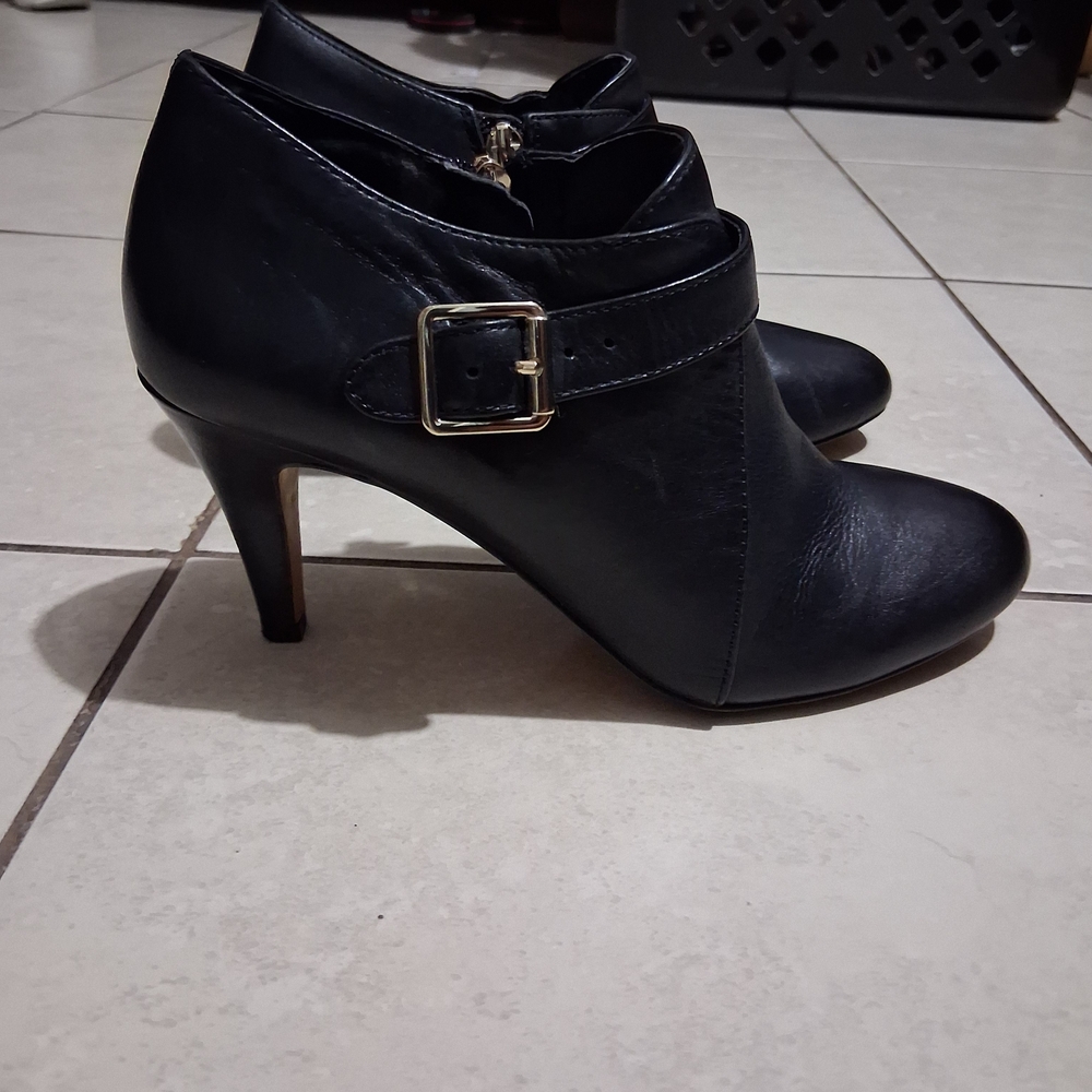 Vince Camuto Black Ankle Boots with Buckle